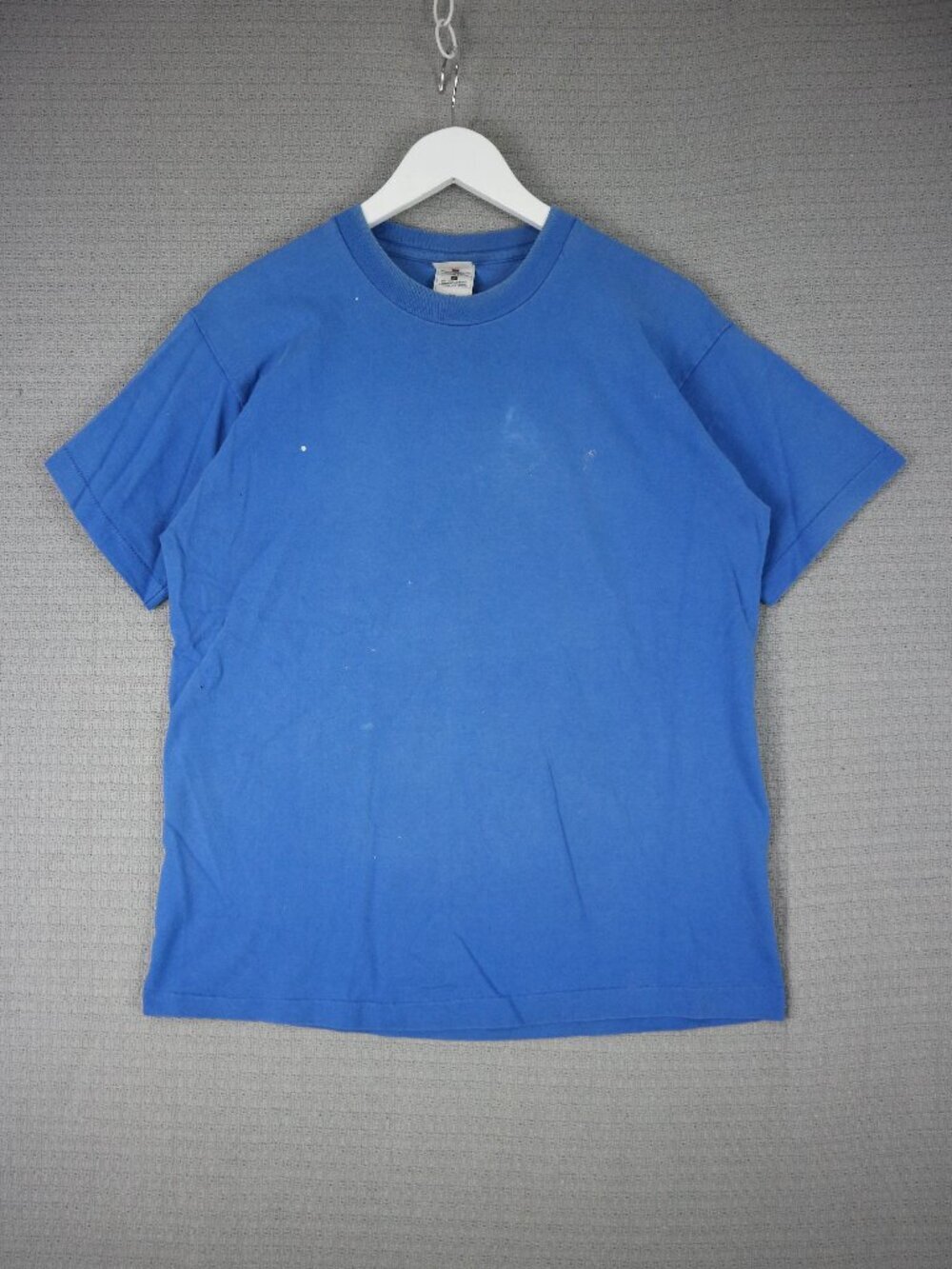 Fruit of the Loom Vintage 1990s Single Stitch Faded Blue Tee Large